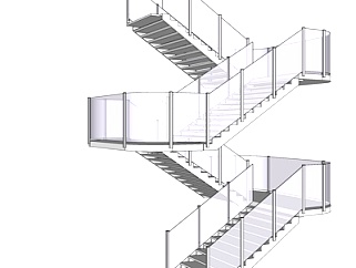 现代<em>玻璃旋转楼梯</em>su模型