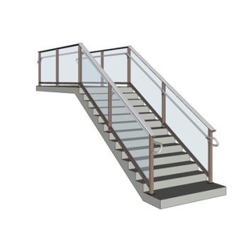 现代玻璃楼梯su模型