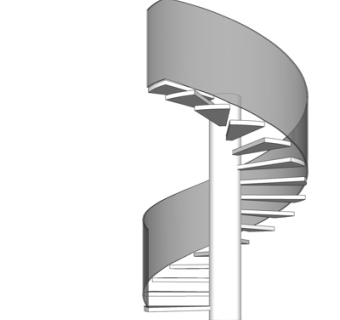 现代旋转楼梯su模型