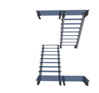 现代玻璃楼梯su模型