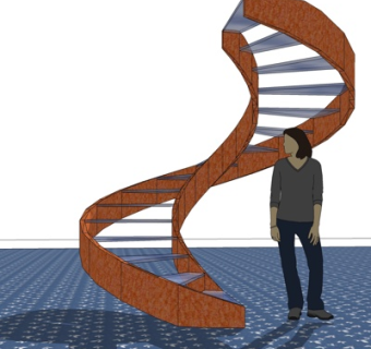 现代旋转楼梯su模型
