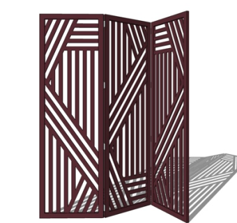 现代铁艺隔断屏风su模型