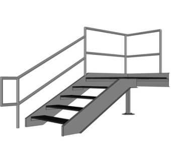 现代铁艺楼梯su模型