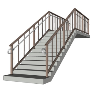 后现代铁艺楼梯su模型
