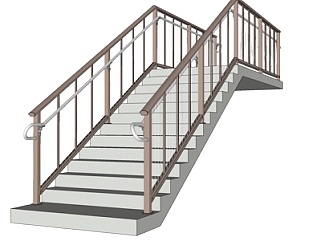 后现代铁艺楼梯su模型