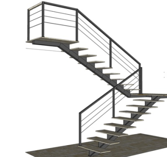 现代旋转楼梯su模型