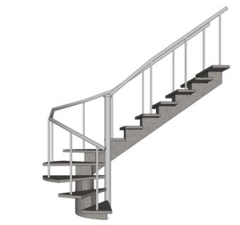 现代旋转楼梯su模型