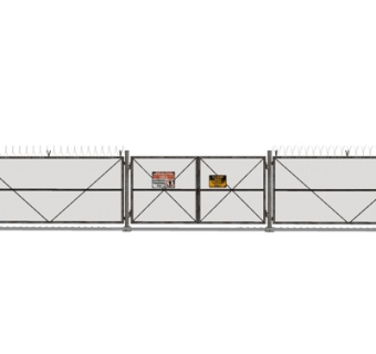 现代铁艺围栏su模型