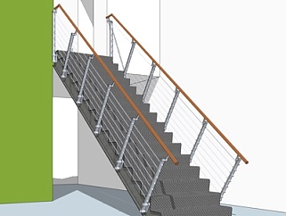 <em>现代办公</em>楼梯su模型