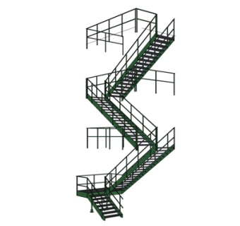 现代铁艺楼梯su模型