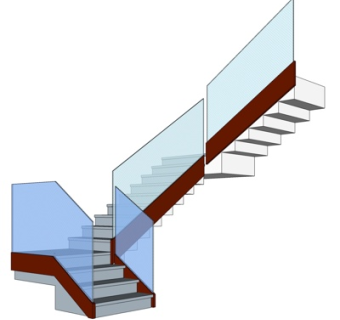 现代转角楼梯su模型