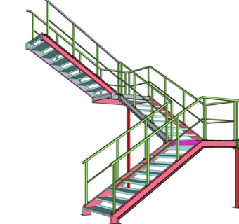 现代铁艺楼梯su模型
