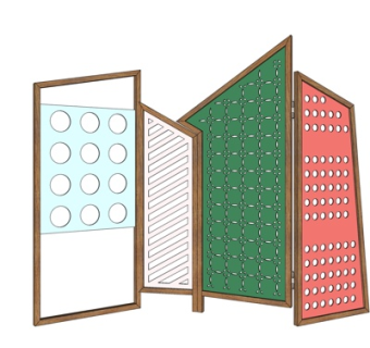 现代实木隔断屏风su模型