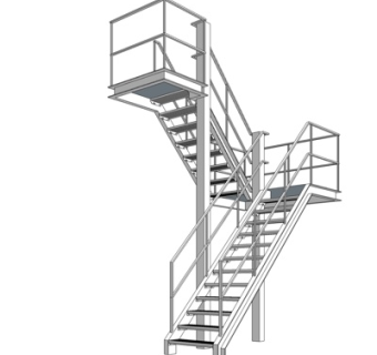 现代铁艺楼梯su模型