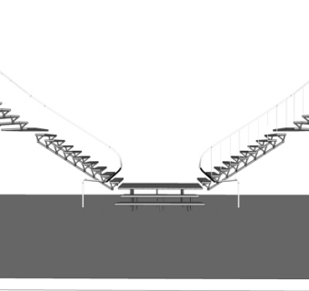 现代铁艺楼梯su模型
