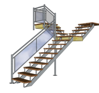 现代实木楼梯su模型