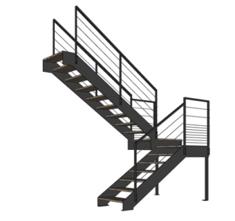 现代铁艺楼梯su模型