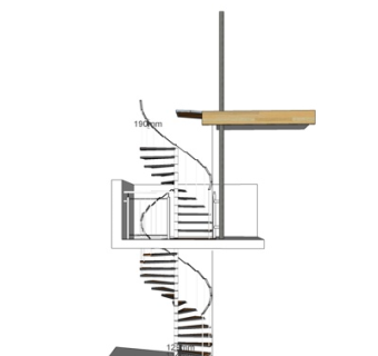 现代铁艺楼梯su模型