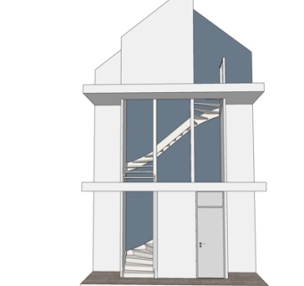 现代旋转楼梯su模型