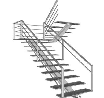 现代铁艺楼梯su模型