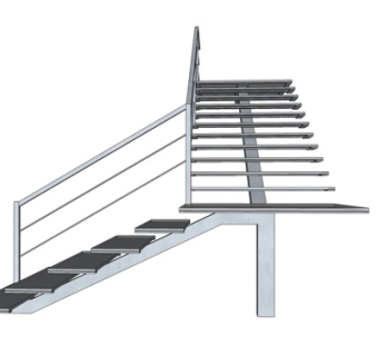 现代铁艺楼梯su模型