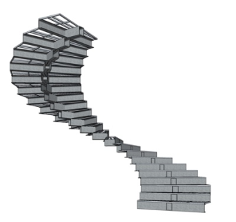 现代旋转楼梯su模型