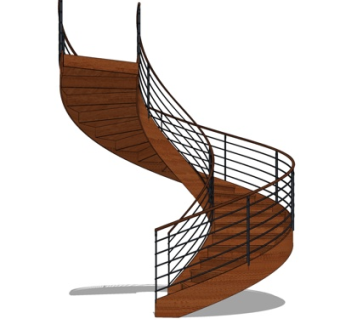 现代旋转楼梯su模型