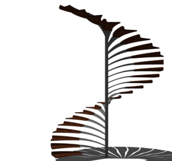 现代旋转楼梯su模型