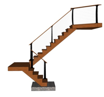 现代转角楼梯su模型