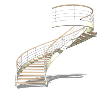 现代旋转楼梯su模型