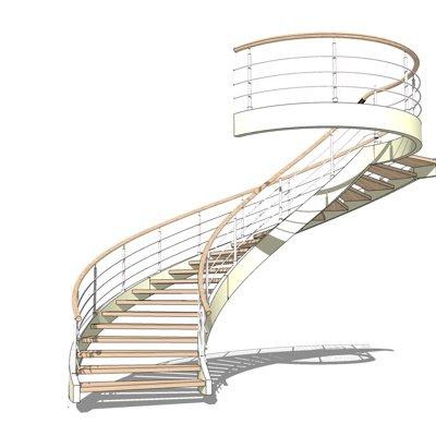 现代旋转楼梯su模型