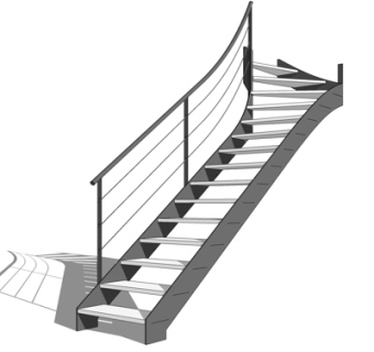 现代铁艺楼梯su模型