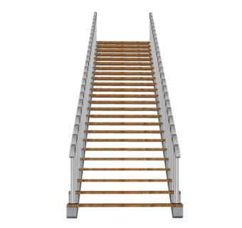 现代实木楼梯su模型