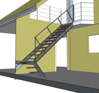 现代铁艺楼梯su模型