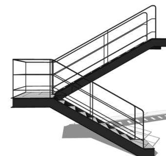 现代转角楼梯su模型