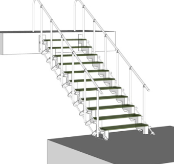 现代铁艺楼梯su模型