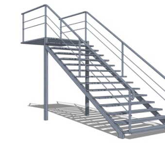 现代铁艺楼梯su模型