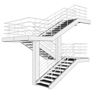 现代转角楼梯su模型