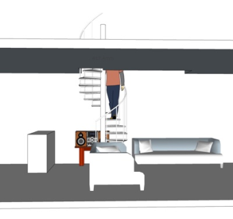 现代旋转楼梯su模型