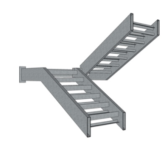 现代转角楼梯su模型