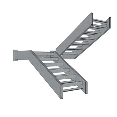 现代转角楼梯su模型