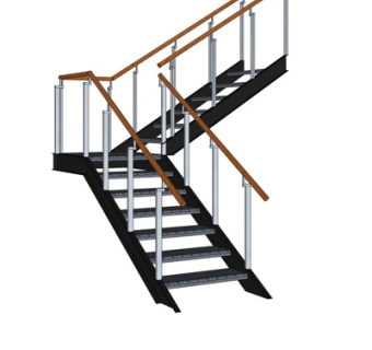 现代转角楼梯su模型