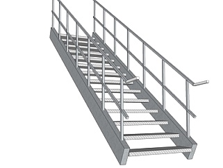 现代铁艺楼梯su模型