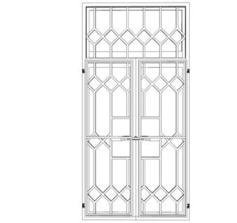 现代铁艺推拉门su模型