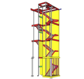工业风转角楼梯组合su模型