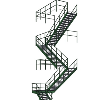 现代转角楼梯su模型