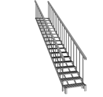 现代铁艺楼梯su模型