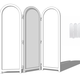 现代铁艺隔断屏风su模型