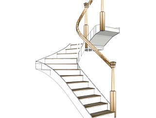 欧式<em>转角楼梯</em>su模型