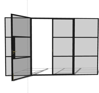 现代铁艺折叠门su模型
